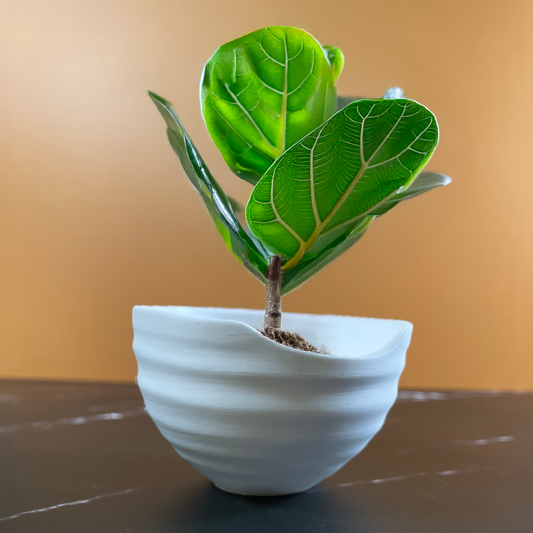 6 Sizes - 6 Color Options - Horizon Scoop Planter – Textured Planter for Plants, Multiple Sizes, with Drainage