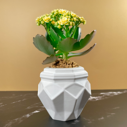 6 Sizes - 6 Color Options - Jewel Facet Planter – Textured Planter for Plants, Multiple Sizes, with Drainage