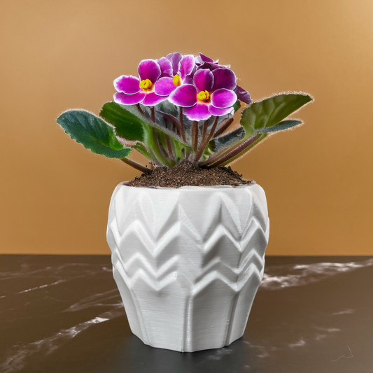 6 Sizes - 6 Color Options - Zigzag Zest Planter – Textured Planter for Plants, Multiple Sizes, with Drainage
