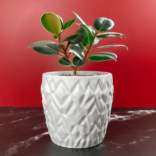 6 Sizes - 6 Color Options - Diamond Weave Planter – Textured Planter for Plants, Multiple Sizes, with Drainage