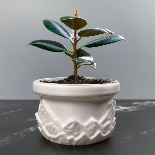 6 Sizes - 6 Color Options - Mountainscape Planter – Textured Planter for Plants, Multiple Sizes, with Drainage